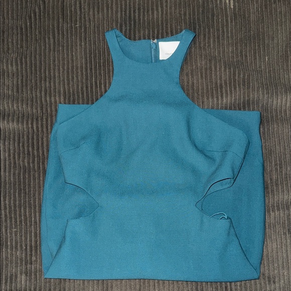 Elegant Teal Sleeveless Cutout Dress - Picture 3 of 3